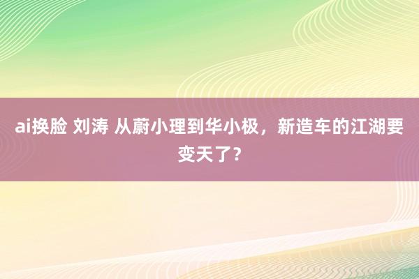 ai换脸 刘涛 从蔚小理到华小极，新造车的江湖要变天了？
