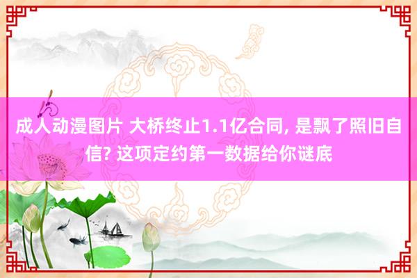 成人动漫图片 大桥终止1.1亿合同， 是飘了照旧自信? 这项定约第一数据给你谜底