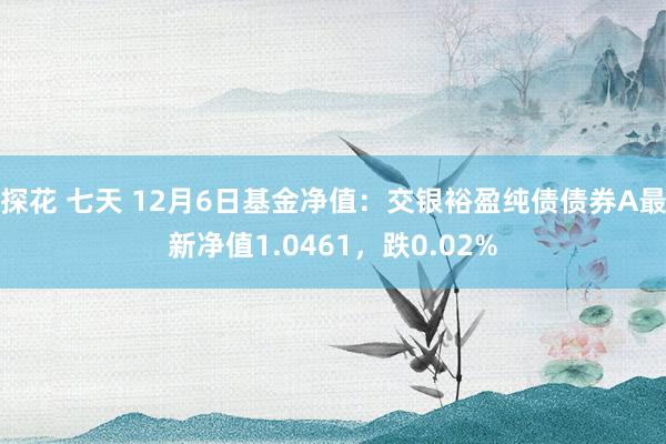 探花 七天 12月6日基金净值：交银裕盈纯债债券A最新净值1.0461，跌0.02%