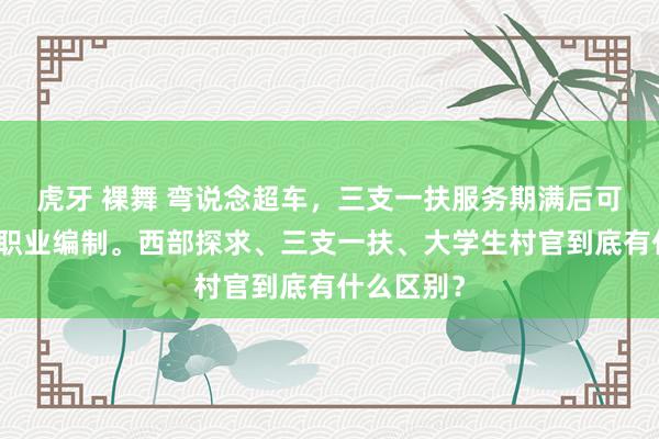 虎牙 裸舞 弯说念超车，三支一扶服务期满后可径直转为职业编制。西部探求、三支一扶、大学生村官到底有什么区别？
