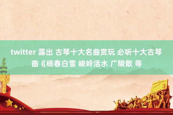 twitter 露出 古琴十大名曲赏玩 必听十大古琴曲《杨春白雪 峻岭活水 广陵散 等