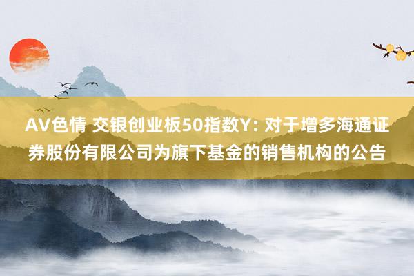 AV色情 交银创业板50指数Y: 对于增多海通证券股份有限公司为旗下基金的销售机构的公告