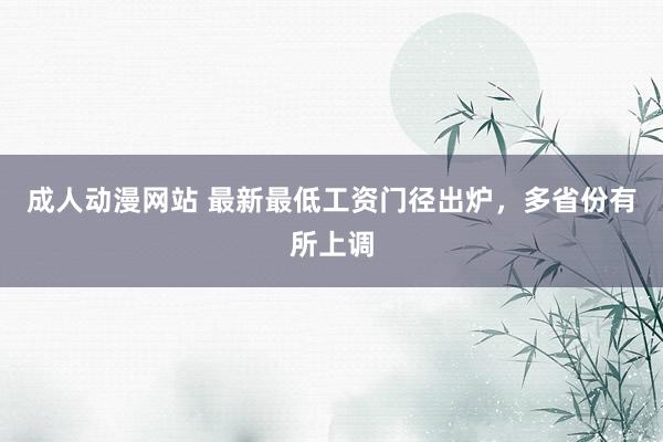成人动漫网站 最新最低工资门径出炉，多省份有所上调